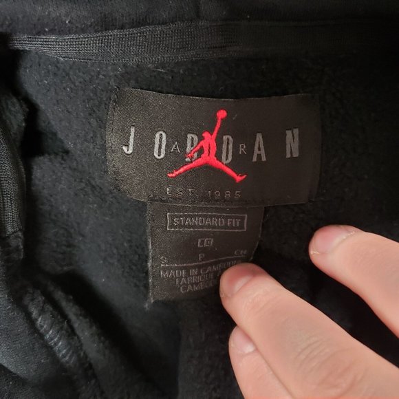 Nike Air Jordan Mens Retro Y2K Hoodie Aj11 Size S Black Logo Spellout Basketball - Picture 3 of 7